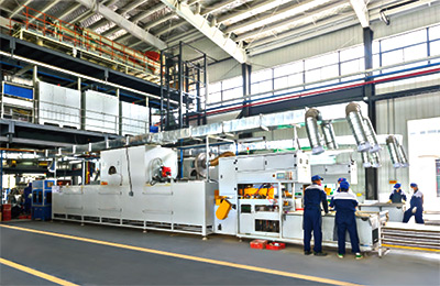 Continuous pasting line